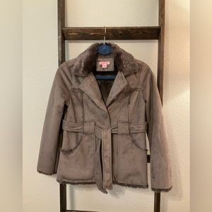 Girls Faux fur parka jacket